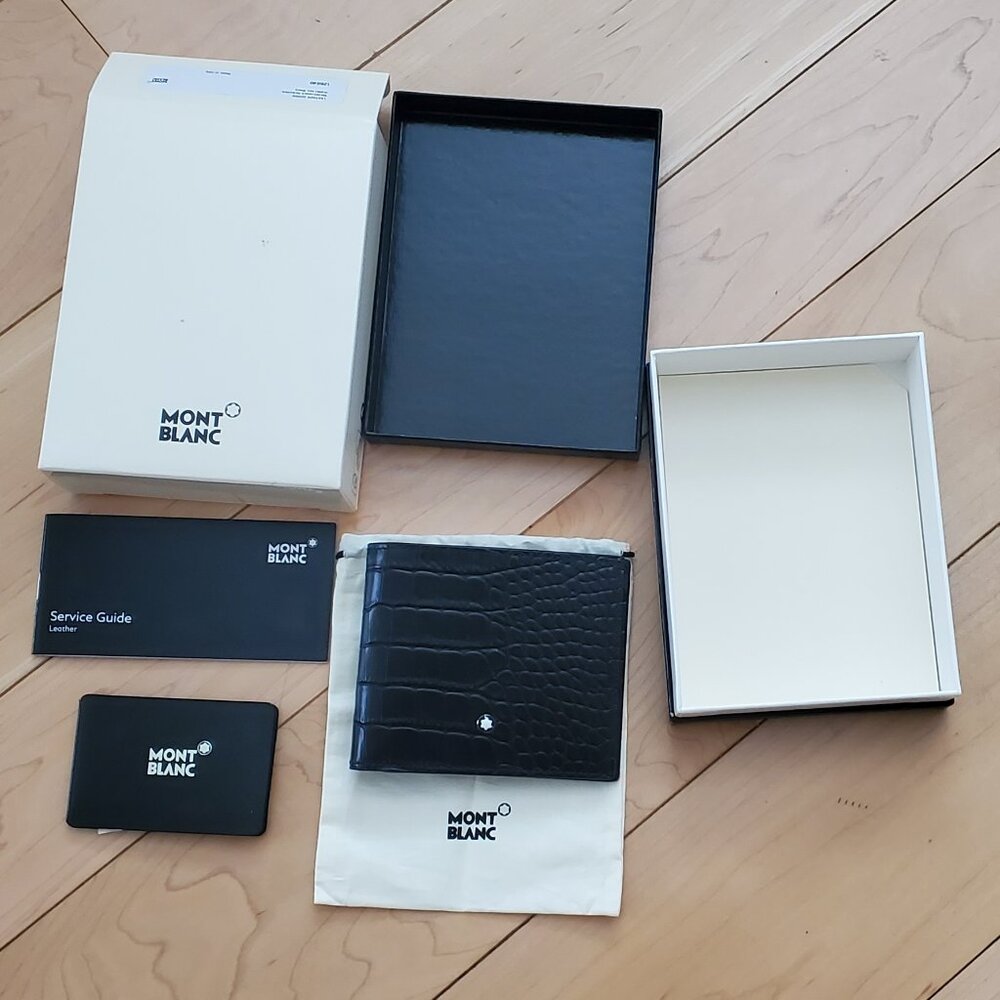 Mont Blanc Meisterstuck Leather Men Wallet Bi fold 6cc Marked 78 Purchased 2021